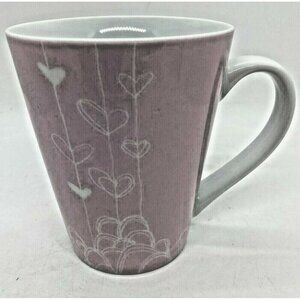 Starbucks Coffee Mug Pink Hearts Tea Cup White 12 oz. 2014 Valentines